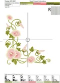 Machine Embroidery Design Hibiscus corner