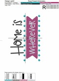 Machine Embroidery Design Home is wherever i'm with you