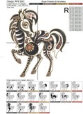 Horse Chinese horoscope animal sign Embroidery Design