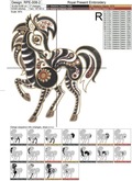 Horse Chinese horoscope animal sign Embroidery Design