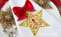Jewelry Christmas star with rubies - 3 sizes