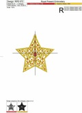Jewelry Christmas star with rubies - 3 sizes