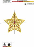 Jewelry Christmas star with rubies - 3 sizes
