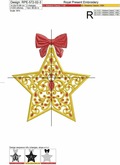 Jewelry Christmas star with rubies - 3 sizes