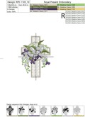 Machine Embroidery Design Lace Easter Cross with lilies of the valley - 2 sizes