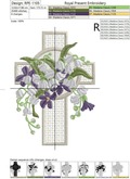 Machine Embroidery Design Lace Easter Cross with lilies of the valley - 2 sizes