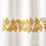 Golden Lacy Leaves Border Machine Embroidery Design
