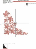 Leaves corner Machine Embroidery Design - 3 sizes