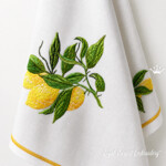 Lemon Branch Kitchen Towel Machine Embroidery Design - 2 sizes
