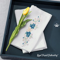 Lilies of the Valley and forget-me-nots with a bow Machine Embroidery Design - 3 sizes
