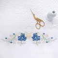 Lilies of the Valley and forget-me-nots with a bow Machine Embroidery Design - 3 sizes