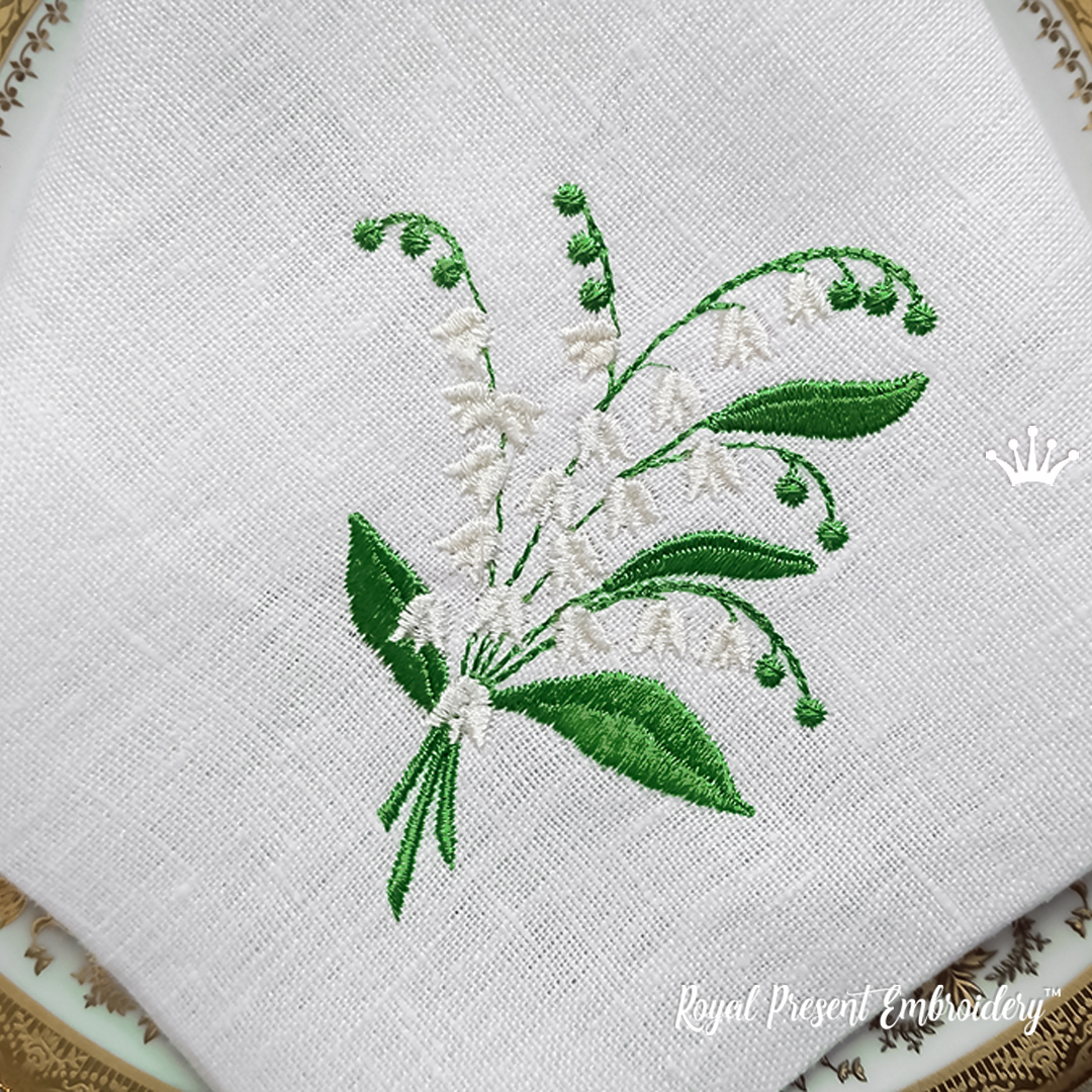 Vintage Lily Flower Machine Embroidery Design