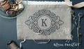 Machine Embroidery Design Line Art Baroque Monogram Blank