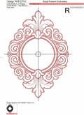 Machine Embroidery Design Line Art Baroque Monogram Blank