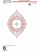 Machine Embroidery Design Line Art Baroque Monogram Blank