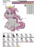 Little Pony Embroidery Design in 5 sizes
