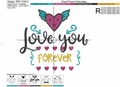 Machine Embroidery Design Love You Forever - 3 sizes
