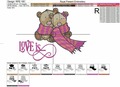 Teddy bears Machine Embroidery Design Love is -  4 sizes