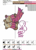 Teddy bears Machine Embroidery Design Love is -  4 sizes