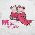 Teddy bears Machine Embroidery Design Love is -  4 sizes