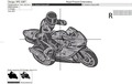 Motorcycle biker Machine Embroidery Design - 2 sizes