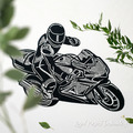 Motorcycle biker Machine Embroidery Design - 2 sizes
