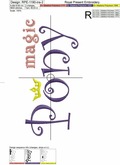 Magic Pony Inscription Machine Embroidery Design - 2 sizes