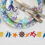 Sea border Steering wheel and Sea Inhabitants - 3 sizes