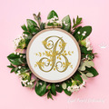 Graceful Monogram B with Roses