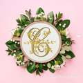 Monogram C with roses
