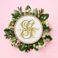 Graceful Monogram G with Roses Machine Embroidery Design