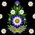 Machine Embroidery Design Oriental flowers Set