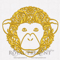 Machine Embroidery Design Ornamental decorative monkey