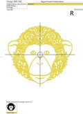 Machine Embroidery Design Ornamental decorative monkey