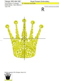 Machine Embroidery Design Ornate Crown - 4 sizes