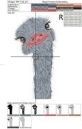 Machine Embroidery Design Ostrich - 2 sizes