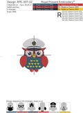 Owl Captain Machine Embroidery Design - 4 sizes