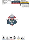Owl Sailor Machine Embroidery Design - 4 sizes