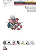 Sailor Owl with lifeline Machine Embroidery Design - 4 sizes