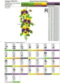 Machine Embroidery Design Pansies - 2 sizes