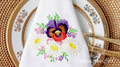 Pansies and Daisies bouquet Machine Embroidery Design