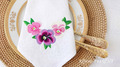 Machine Embroidery Design Pansies corner - 2 sizes