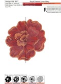 Machine Embroidery Design Peony - 3 sizes