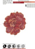 Machine Embroidery Design Peony - 3 sizes