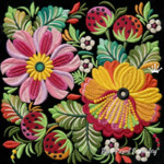 Motif de broderie folklorique ukrainienne traditionnelle