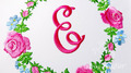 Pink Roses Monogram Blank Machine Embroidery Design - 4 sizes