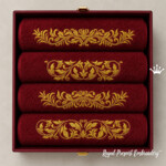 Classic Ornamental Towel Borders Machine Embroidery Design Set - 4 sizes