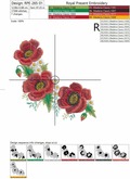 Machine Embroidery Design Poppies - 2 sizes