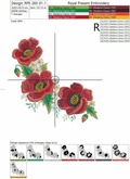 Machine Embroidery Design Poppies - 2 sizes