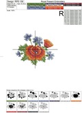 Poppies and cornflowers Machine Embroidery Design - 2 sizes